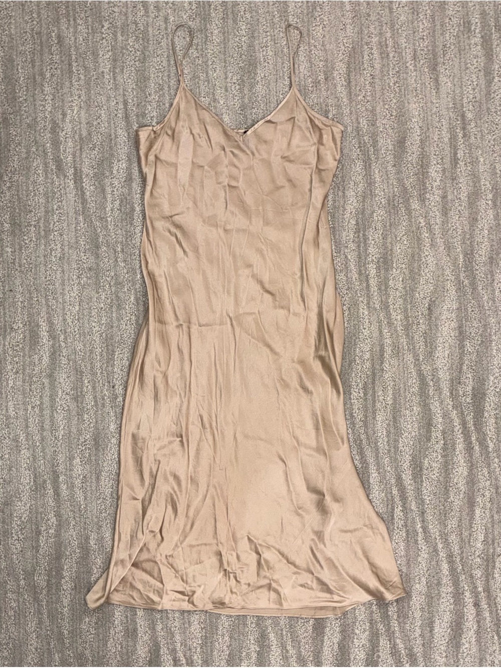 Quince 100% Washable Silk Slip Dress Champagne Classic Minimalist Women’s Sz M